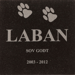 Mindesten / gravsten med poter